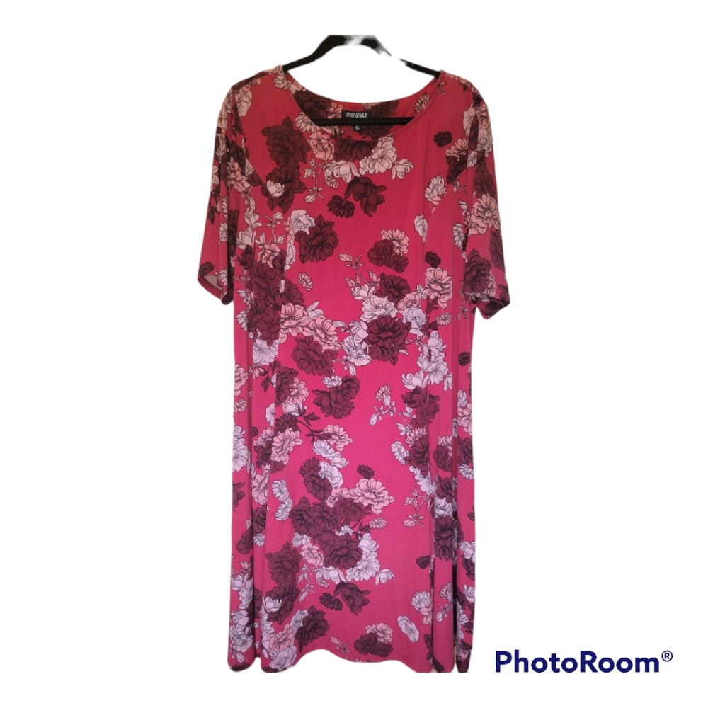 Roz & Ali, Dress, Red, Floral, 2X